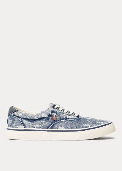 Polo Ralph Lauren Thorton Washed Denim Sneakers Herre Danmark (YVRDN2651)